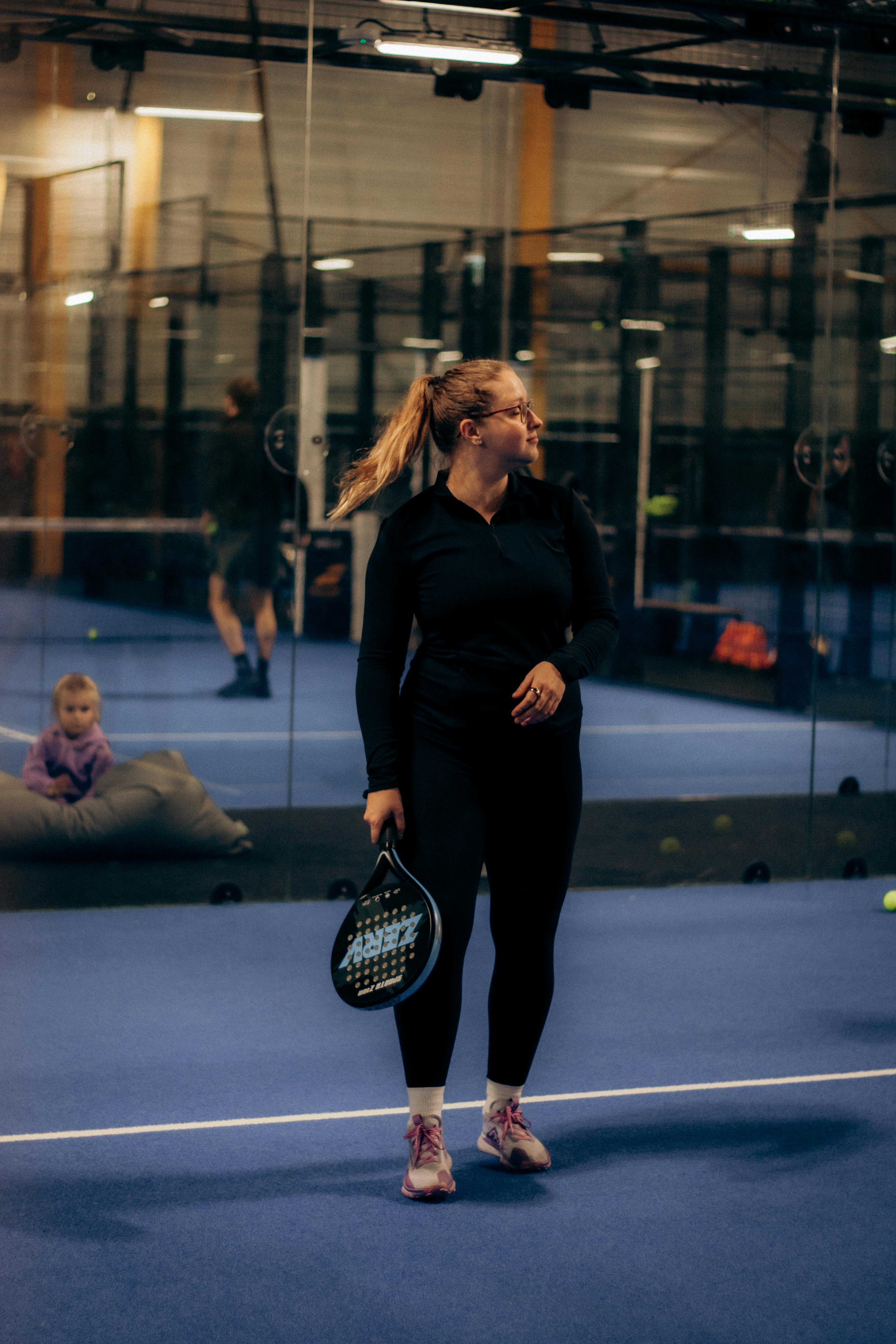 Player on padel court