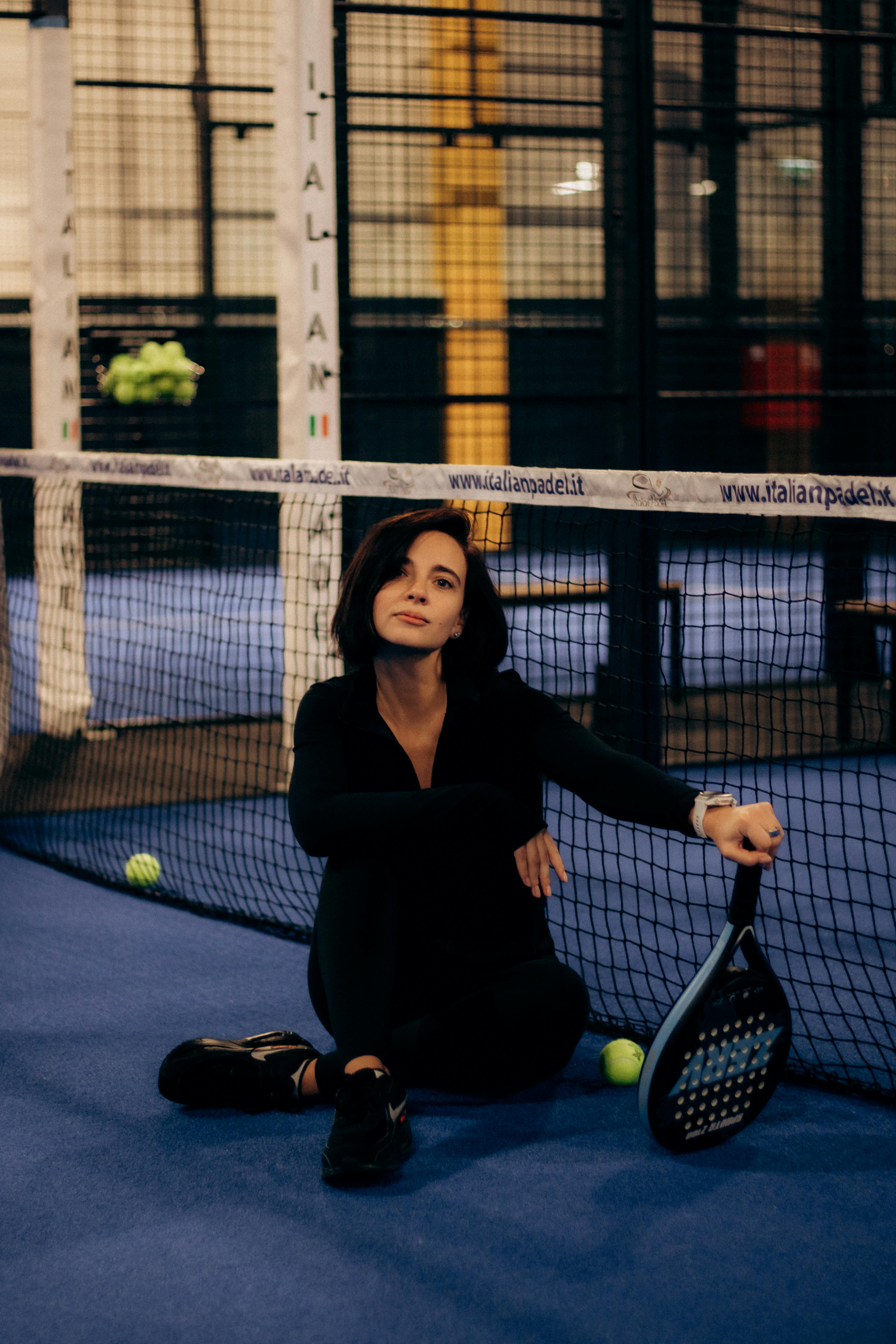 Player resting at the net